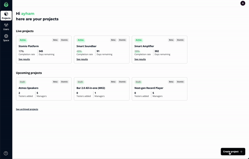 Stomio - AI help for tasks creation