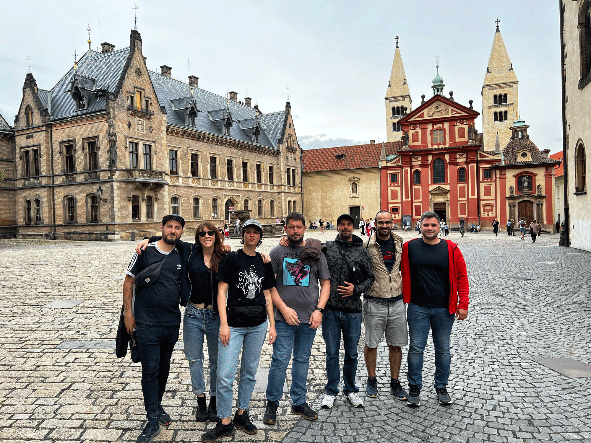 Stomio team in Prague celebrating the first anniversary