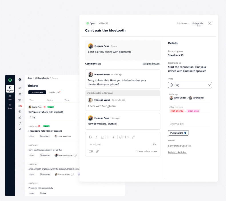 Stomio - ticketing system Your customers can create tickets at any time, making it easy to manage their bugs, questions, and requests.
